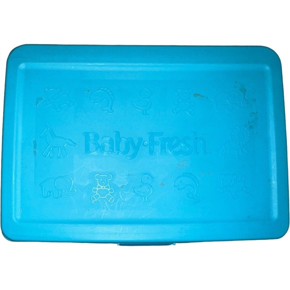 Baby Wipes Empty Container Refillable Retro Blue Vintage Nursery Baby Fresh - Picture 10 of 11